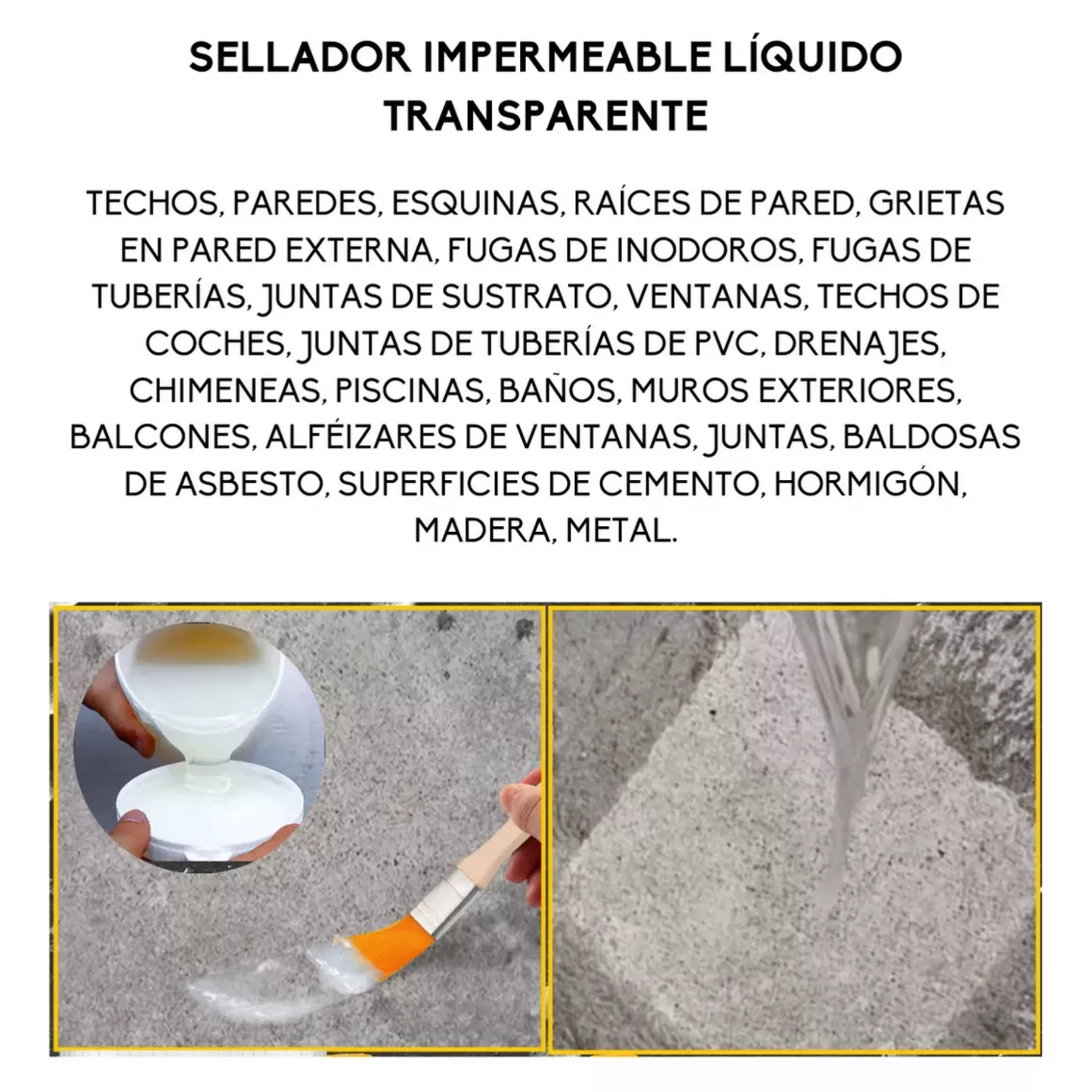Sellador Tapagotera Impermeable Líquido 1000g Sellador Adhesivo