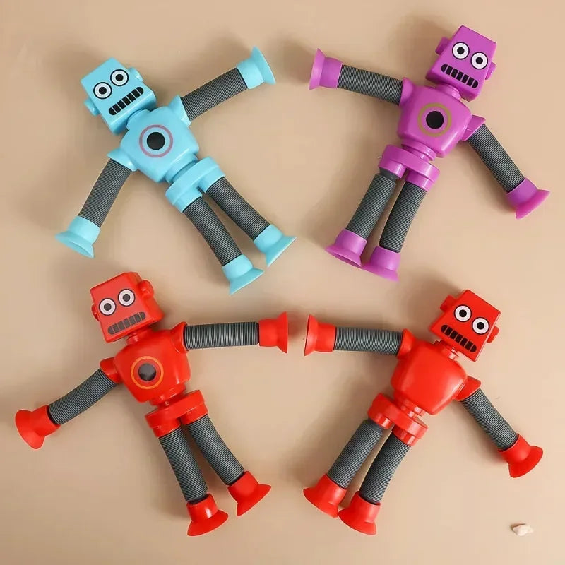 4 Robots Pop Tubes Tubo Fidget Juguete Antiestrés