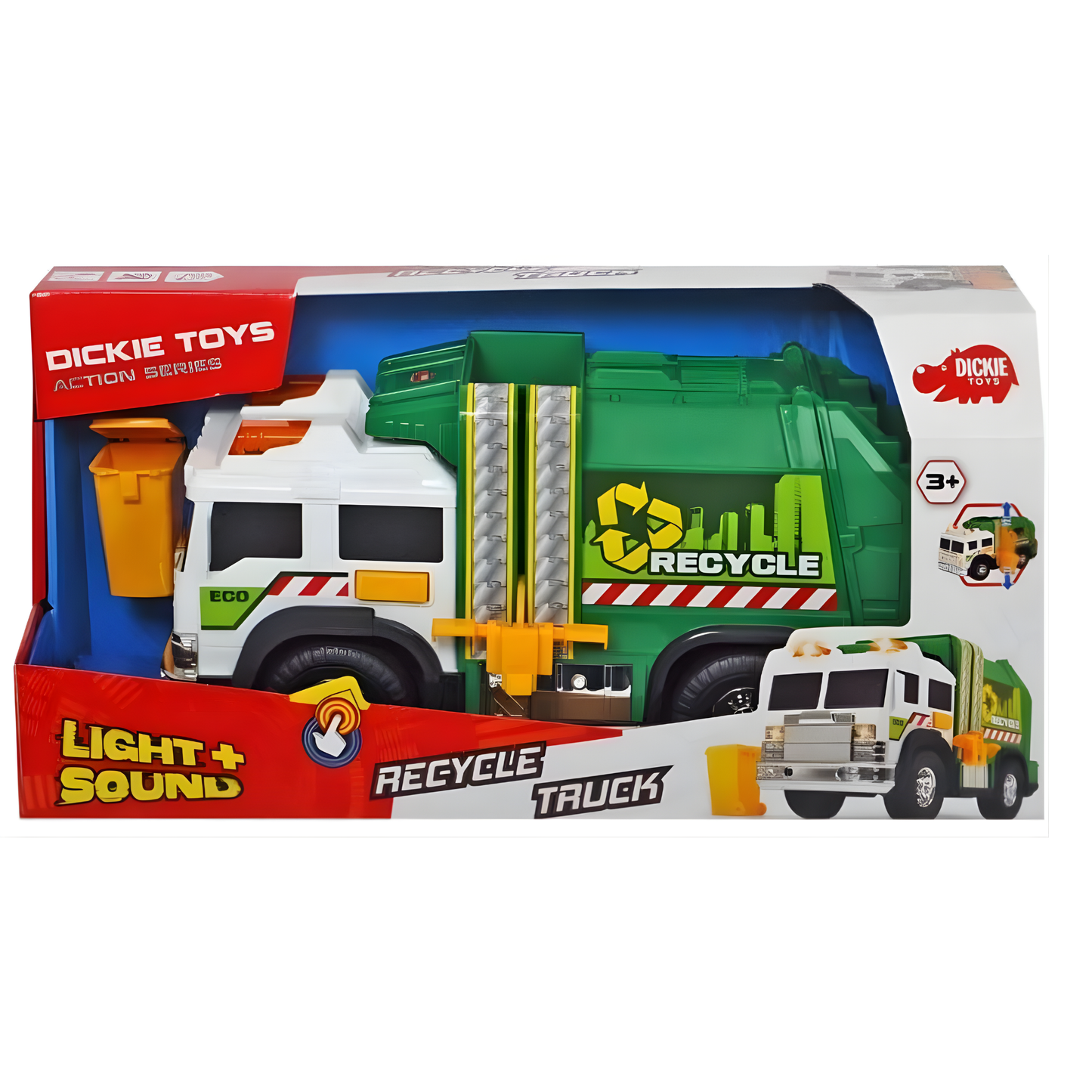 Camión De Reciclaje Dickie 30cm. Accesorios, Luces Y Sonidos Camion De Basura De Juguete