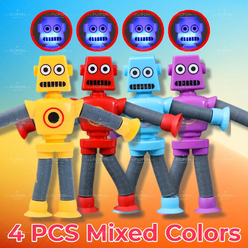 4 Robots Pop Tubes Tubo Fidget Juguete Antiestrés