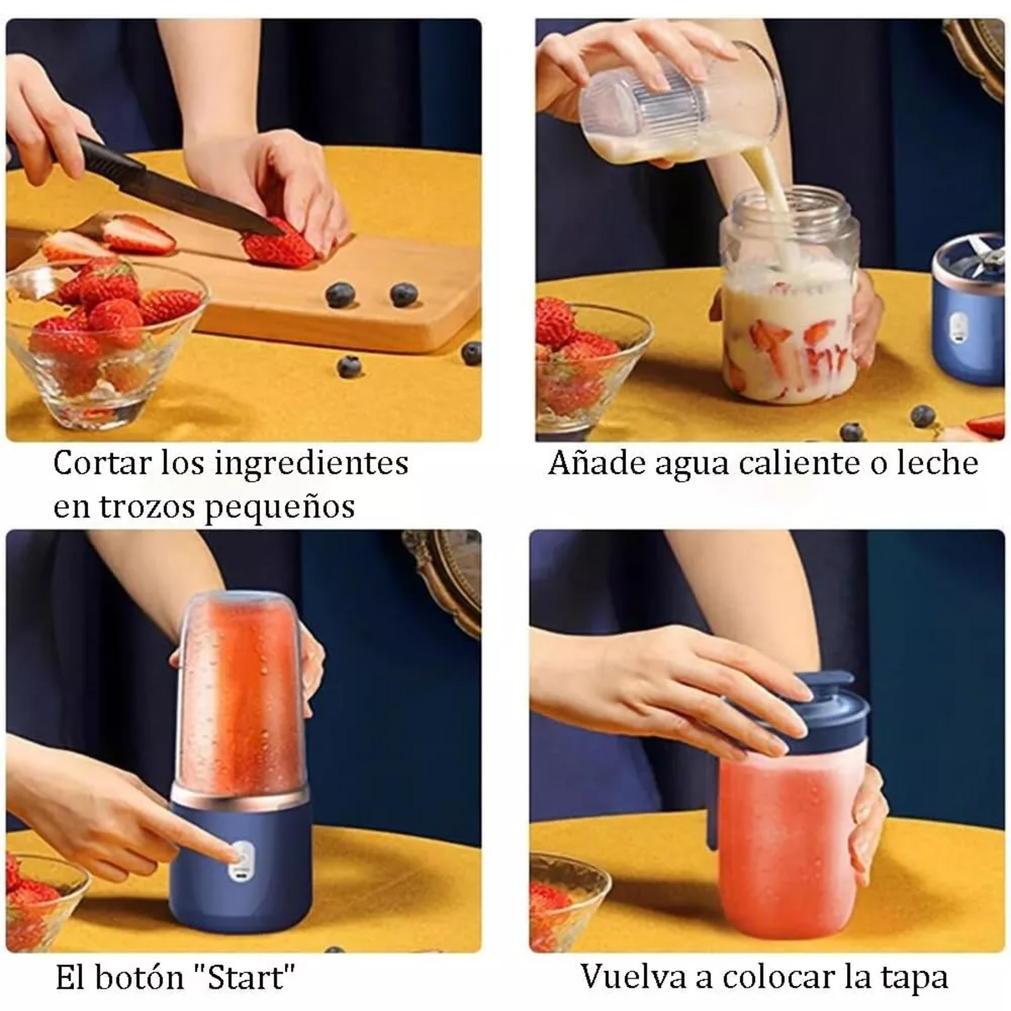 Juguera Licuadora Portátil 520ml Doble Botella Bebida