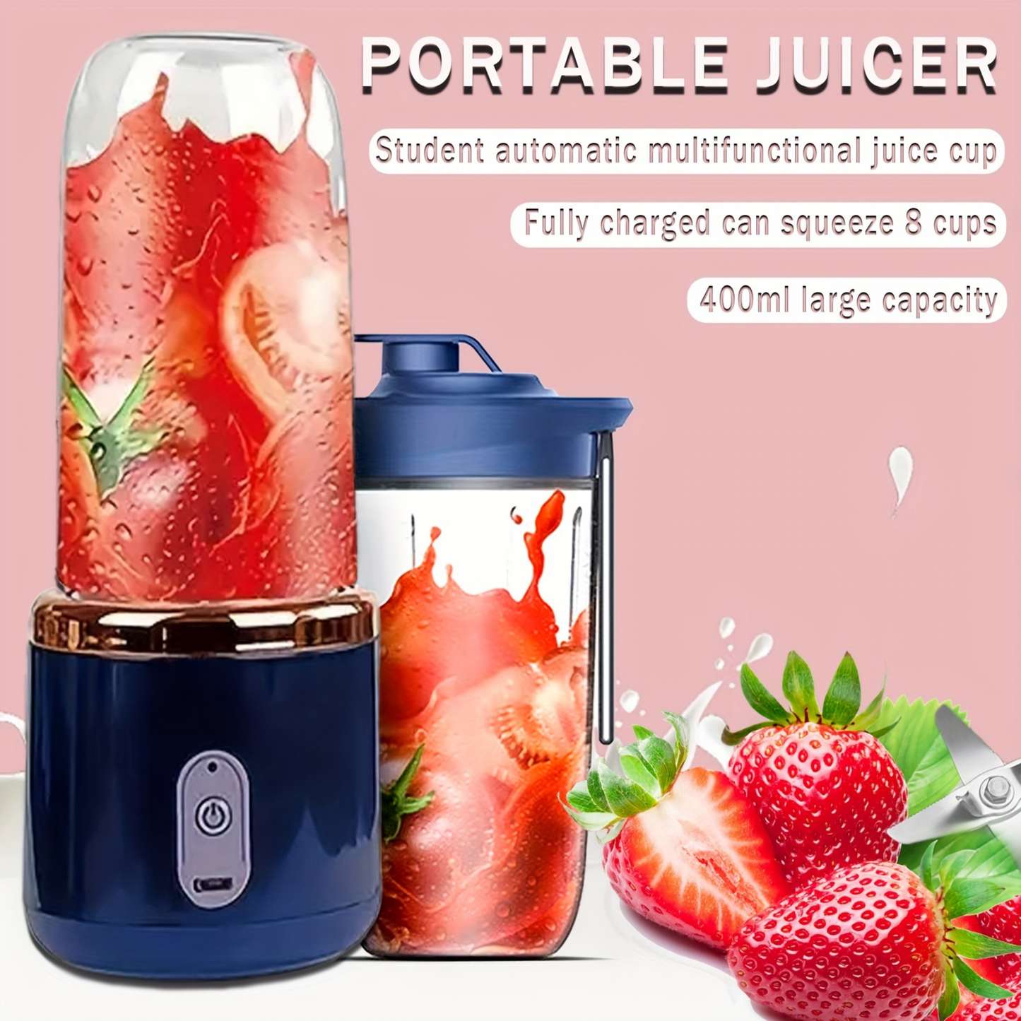 Juguera Licuadora Portátil 520ml Doble Botella Bebida
