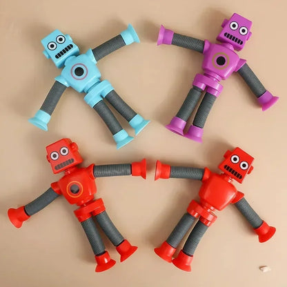 4 Robots Pop Tubes Tubo Fidget Juguete Antiestrés