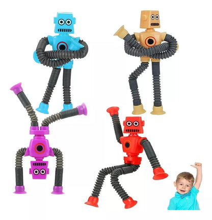 4 Robots Pop Tubes Tubo Fidget Juguete Antiestrés