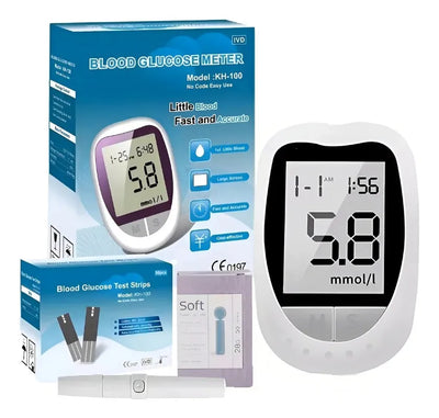 Glucometro Digital Medidor de Glucosa + 50 Tiras y Lancetas
