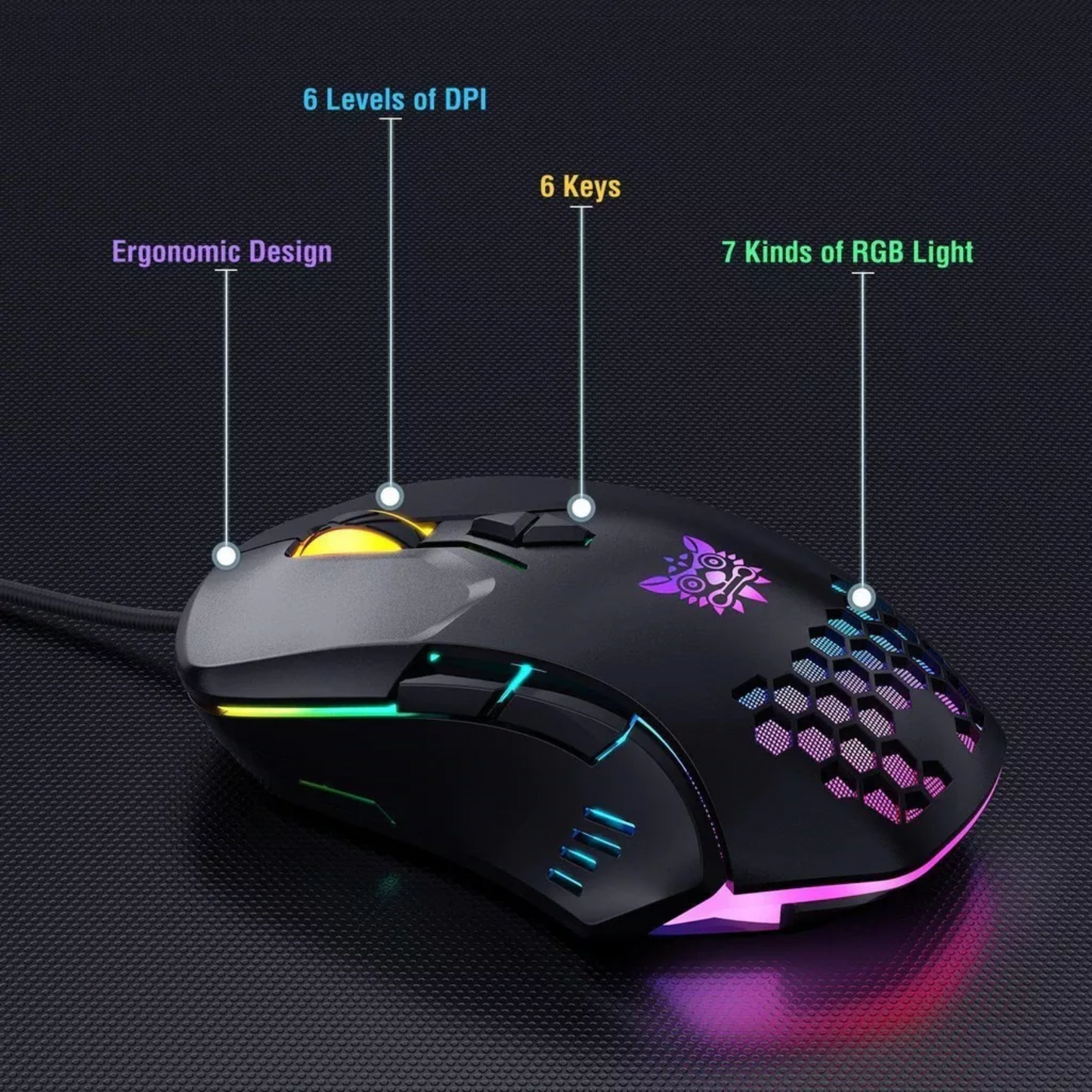 Kit Gamer Onikuma Teclado G21+ Mouse Cw902 Rgb