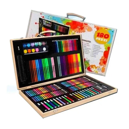 Maleta Set De Arte 180 Piezas De Madera