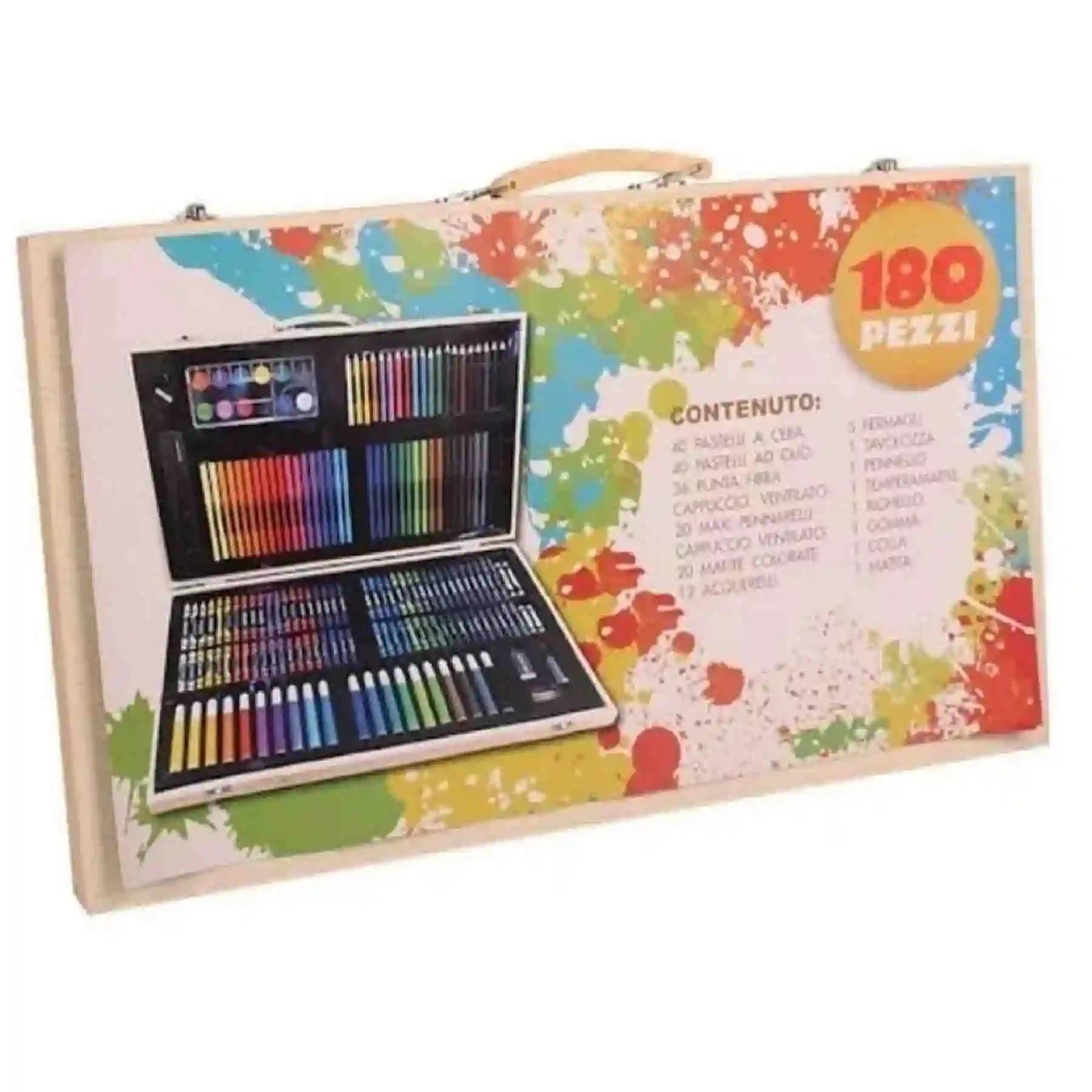 Maleta Set De Arte 180 Piezas De Madera