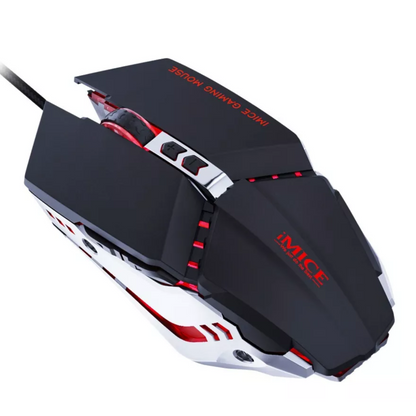 Mouse Gamer Rgb Imice T80 3200 Dpi Iluminado Maus Gamer Color Negro