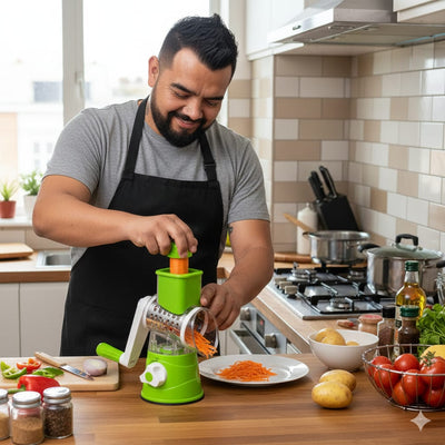 Picador Verduras 3 en 1 Mandolina Acero Inoxidable