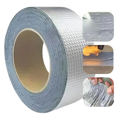 Cinta Adhesiva Tapa Gotera De Butilo 5 Cm X 5 Mts Gris/ Wowi Plateado