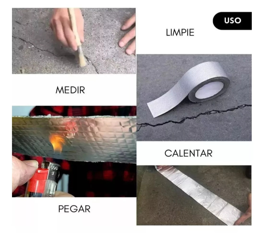 Cinta adhesiva tapa goteras de 5cm x 10 mts de largo
